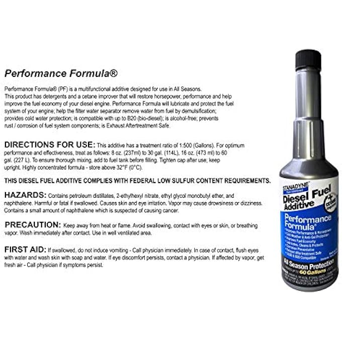 Stanadyne PERFORMANCE FORMULA DIESEL FUEL ADDITIVE - 16 OZ. CASE OF 12 - Image 2